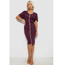 Халат женский на молнии в горох, цвет сине-красный, 257R1030-5