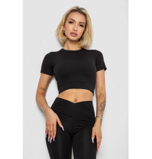 Футболка - топ жіноча в рубчик, колір чорний, 238R58210