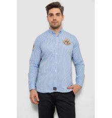 Рубашка мужская в клеточку, цвет голубой, 214R9030