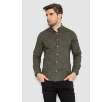 Сорочка чоловіча з принтом, колір хакі, 247R115