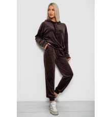 Спортивний костюм жіночий велюровий, колір шоколадний, 241R1530-5