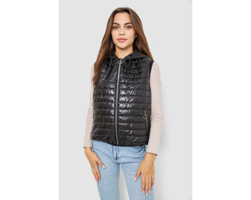 Жилетка жіноча дута, колір чорний, 102R380