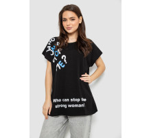Футболка жіноча з принтом, колір чорний, 244R3001