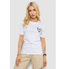 Жіноча футболка з принтом, колір білий, 241R128