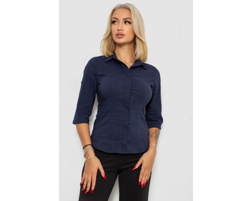 Блуза класична, колір синій, 230R08-1