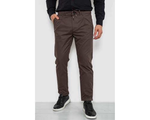 Штани чоловічі класичні однотонні, колір коричневий, 157RU02-013