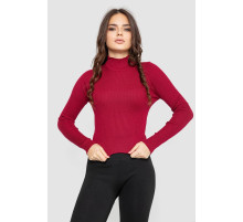 Водолазка жіноча в рубчик, колір бордовий, 214R91306