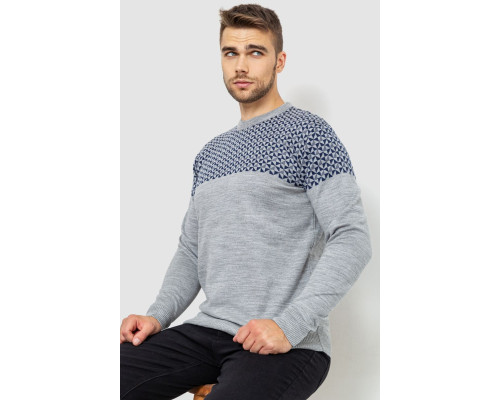 Свитер мужской, цвет серо-синий, 161R898