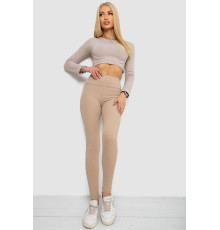 Лосини в рубчик, колір бежевий, 238R58202 Лосини в рубчик, колір бежевий, 238R58202