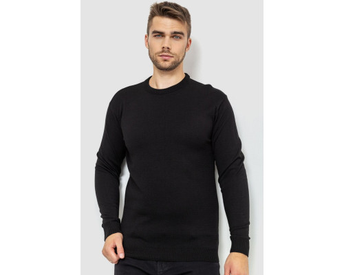 Свитер мужской однотонный, цвет черный, 161R1770-1