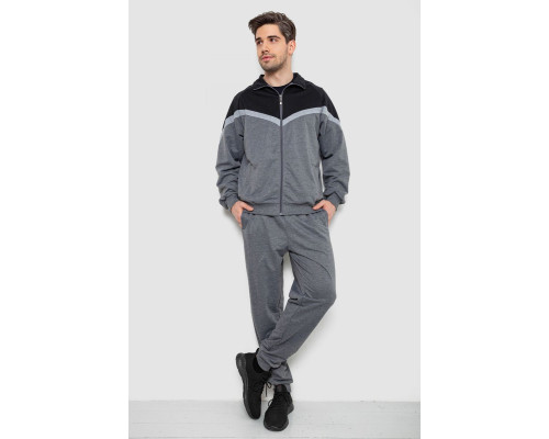 Спортивный костюм мужской, цвет черно-серый, 244R9147