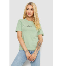Футболка жіноча з принтом, колір оливковий, 241R133 Футболка жіноча з принтом, колір оливковий, 241R133