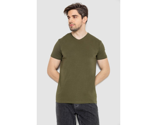 Футболка мужская однотонная базовая, цвет хаки, 244R2409