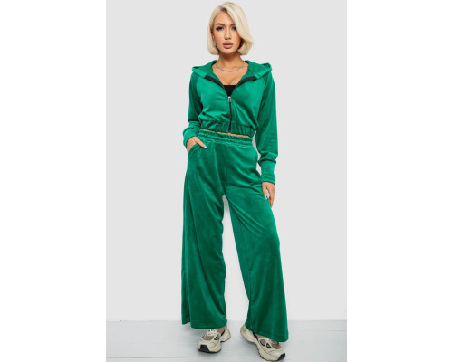 Спортивний костюм жіночий велюровий, колір зелений, 257R4125