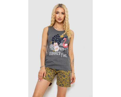 Пижама женская с принтом, цвет серый, 243R9639