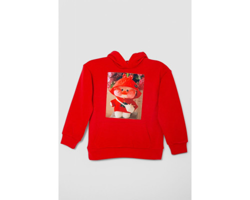 Худі дитячий на флісі з принтом, колір червоний, 102R1525