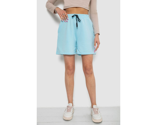 Шорты женские однотонные, цвет голубой, 238R57907