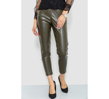 Лосини жіночі з екошкіри, колір хакі, 214R5032