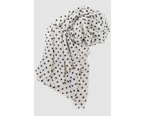 Шарф жіночий в горох, колір біло-чорний, 244R011