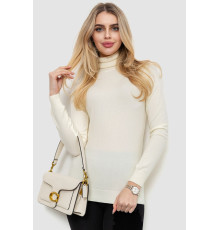 Гольф жіночий однотонний, колір кремовий, 244RA01 Гольф жіночий однотонний, колір кремовий, 244RA01