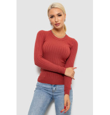 Водолазка жіноча в рубчик, колір темно-кораловий, 204R9031
