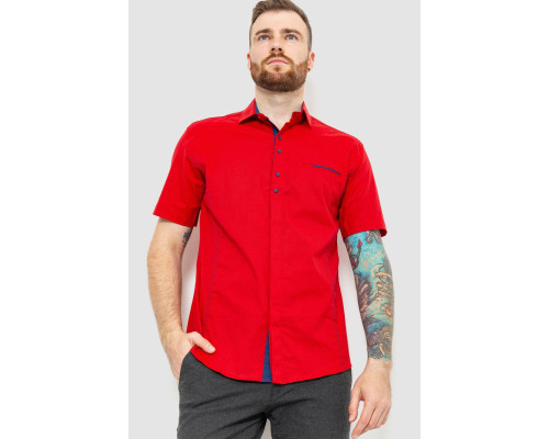 Рубашка мужская классическая, цвет красный, 214R7126