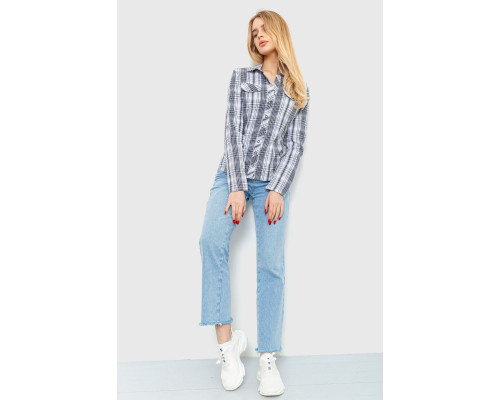 Рубашка женская повседневная, цвет серо-белый, 230R064