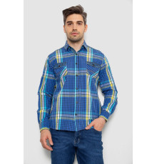 Сорочка чоловіча в клітинку, колір синій, 214R0743-1