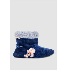 Капці-чобітки домашні плюшеві, колір синьо-сірий, 102R1004-1