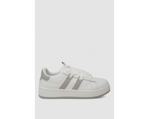 Кроссовки женские кожа, цвет бело-серый, 248RJH900-11