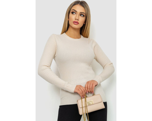 Кофта женская однотонная, цвет светло-бежевый, 244R2031