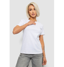 Футболка жіноча однотонна, колір білий, 204R3333