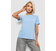 Футболка женская однотонная, цвет голубой, 204R3333