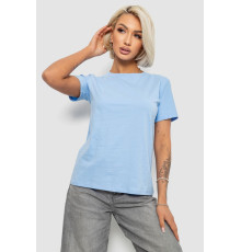Футболка женская однотонная, цвет голубой, 204R3333