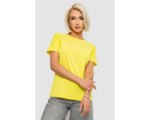 Футболка жіноча однотонна, колір жовтий, 204R3333