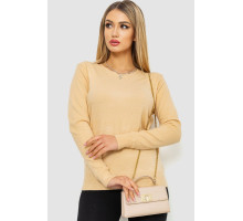 Кофта жіноча однотонна повсякденна, колір бежевий, 244R2033