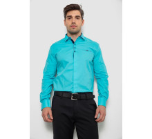 Рубашка мужская, цвет бирюзовый, 214R7158