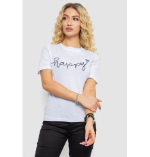 Жіноча футболка з принтом, колір білий, 241R126