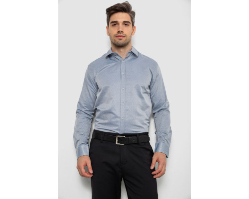 Рубашка мужская с длинным рукавом, цвет серый, 214R836