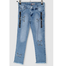 Джинсы для девочек, цвет голубой, 247R10050