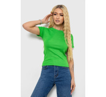Футболка женская в рубчик, цвет зеленый, 238R123-2