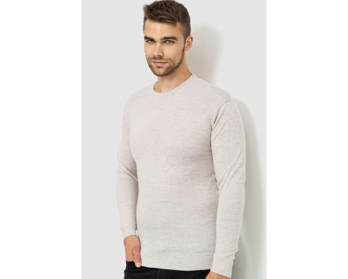Светр чоловічий однотонний, колір світло-бежевий, 161R1770-1