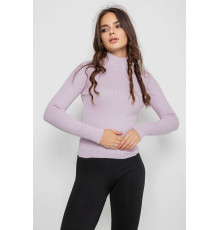 Водолазка жіноча в рубчик, колір світло-бузковий, 214R91306