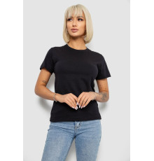 Футболка женская однотонная, цвет черный, 129R8900