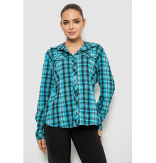 Рубашка женская повседневная, цвет бирюзовый, 230R064 Рубашка женская повседневная, цвет бирюзовый, 230R064