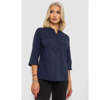 Блуза однотонна, колір синій, 230R97