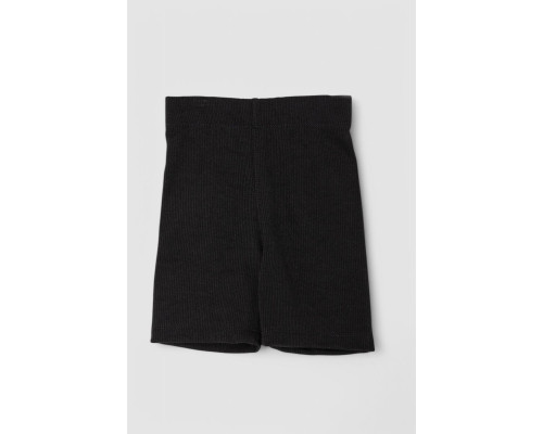 Шорты детские в рубчик на флисе, цвет черный, 102R412