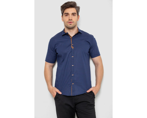 Сорочка чоловіча з принтом, колір синій, 214R7021