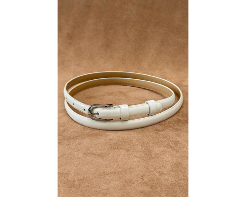 Ремінь жіночий лаковий, колір білий, 196R1010W31