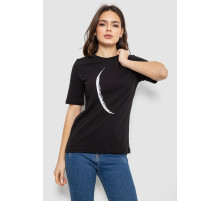 Футболка жіноча з принтом, колір чорний, 241R1830